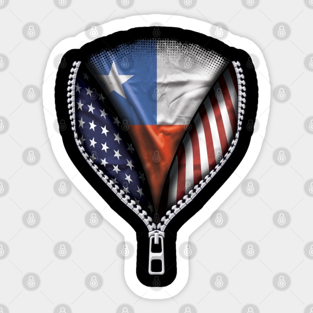 Chilean Flag  Chile Flag American Flag Zip Down - Gift for Chilean From Chile Sticker by Country Flags